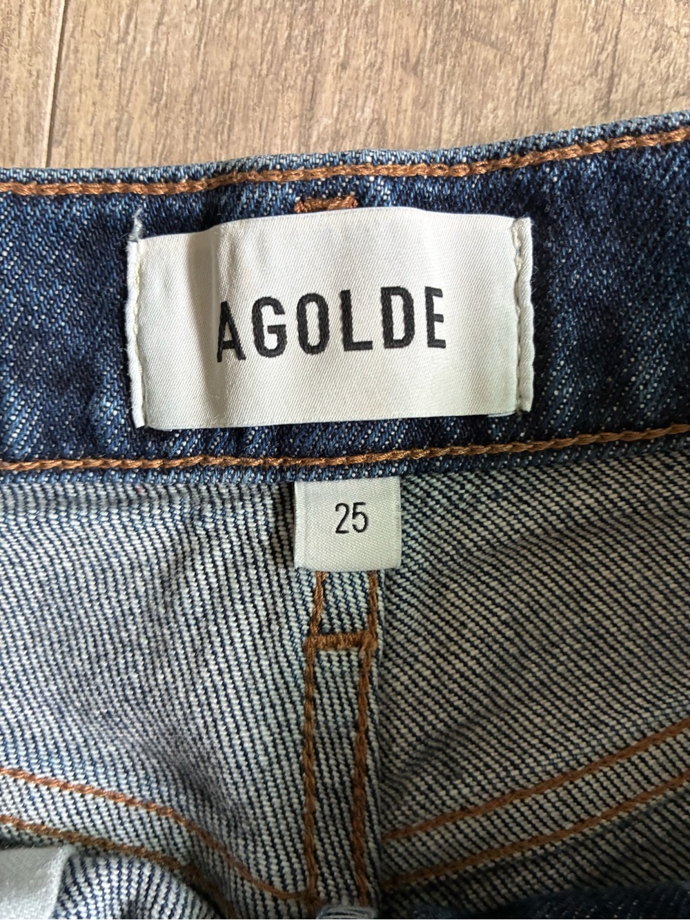 Agolde REN Classic High-Rise Cropped Wide Leg Jeans Medium Blue Size 25 - Picture 2 of 10
